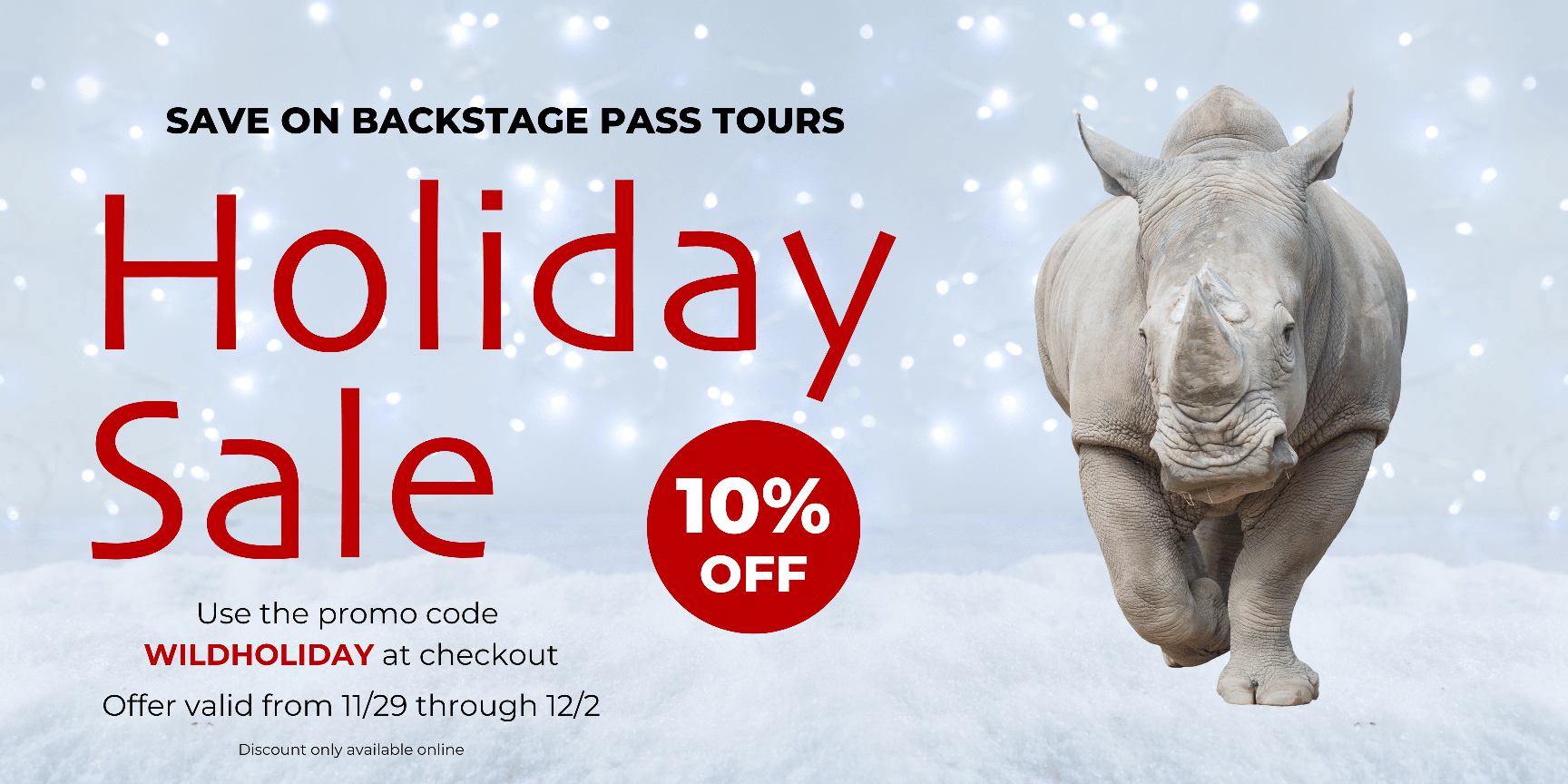 Holiday Backstage Pass Sale