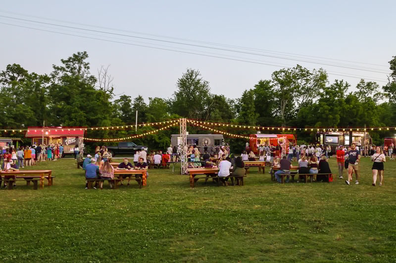 Food trucks and guests at Brew at the Zoo
