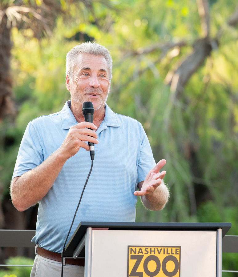 Rick Schwartz giving a speech at Nashville Zoo